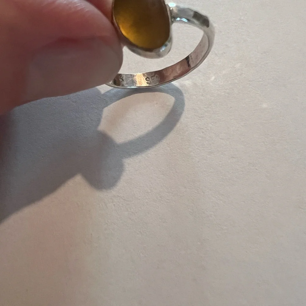 3 Sterling Silver Sea Glass Rings - Picture 6 of 10